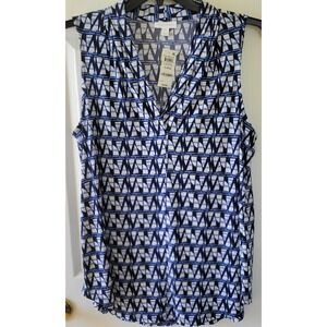 Charter Club Top Size XL  Sleeveless Intrepid Blue Maritime Muse Pullover NWT